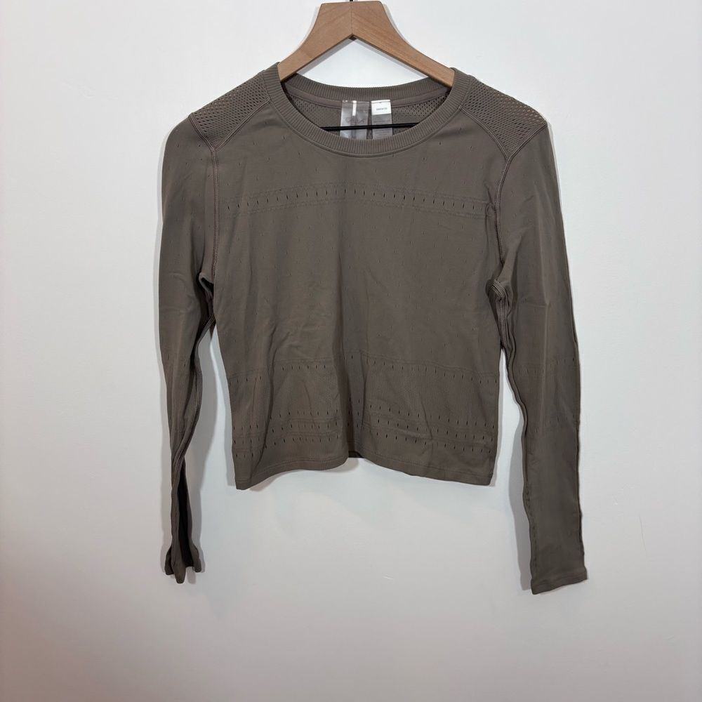 CALIA Women's Pointelle Seamless Long Sleeve T-Shirt Dark Grey NEW L/XL - Picture 5 of 14